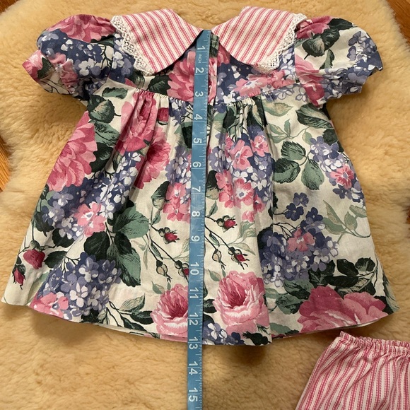 Vintage JoLene floral top and striped bloomers set - Picture 12 of 13